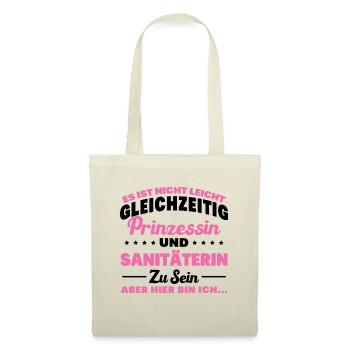 SANITÄTERIN - Gleichzeitig Prinzessin - Stoffbeutel - Natur - Vorne