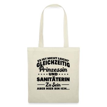 SANITÄTERIN - Gleichzeitig Prinzessin - Stoffbeutel - Natur - Vorne