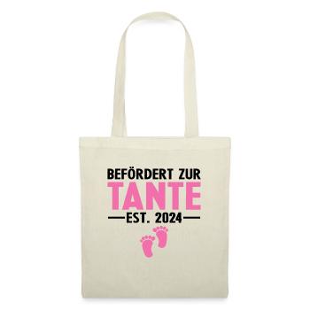 Befördert zur Tante 2024 - Stoffbeutel - Natur - Vorne