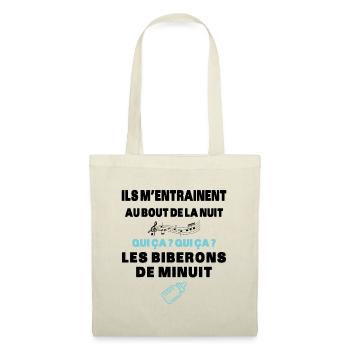 Biberons de Minuit Humour Naissance Humour Cadeau - Sac en tissu - nature - Devant