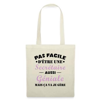 Secrétaire géniale cadeau drôle secrétaire - Sac en tissu - nature - Devant