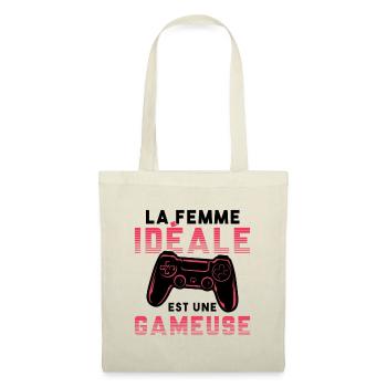 La femme idéale est une gameuse cadeau geek humour - Sac en tissu - nature - Devant