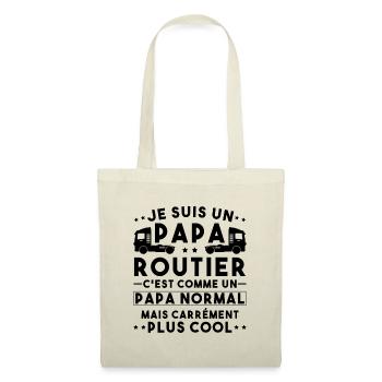 je suis un papa routier / humour papa routier - Sac en tissu - nature - Devant