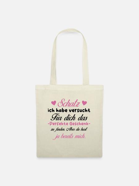 Das beste Geschenk für dich - Schatz - Spruch - Stoffbeutel - Natur