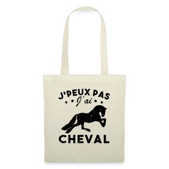 I Can't I Horse Gift Humor - Stoffbeutel - Natur - Vorne