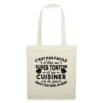 Super Tonton et un Cuisinier Cadeau Humour - Sac en tissu - nature - Devant