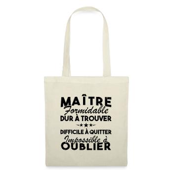 Maître formidable, Cadeau Maître école - Sac en tissu - nature - Devant