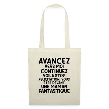 Femme Humour Super Cadeau Pour Maman Marrant Fille - Sac en tissu - nature - Devant