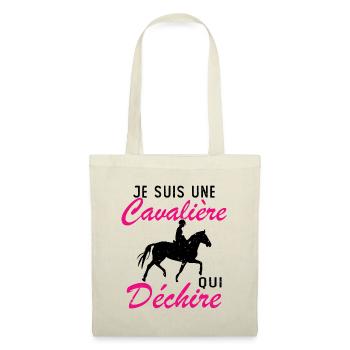 Ich bin ein Reiter, der Geschenke zerreißt - Stoffbeutel - Natur - Vorne