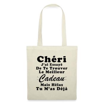Cadeau Chéri Saint Valentin Amour Couple Humour - Sac en tissu - nature - Devant