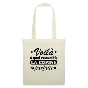Femme La Copine Parfaite Amour Amitié Humour - Sac en tissu - nature - Devant