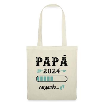Papa 2024 Loading Geschenk Zukunft Vater - Stoffbeutel - Natur - Vorne