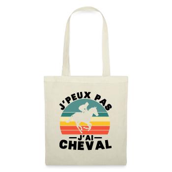 Je peux pas j ai Cheval Humour cadeau - Sac en tissu - nature - Devant