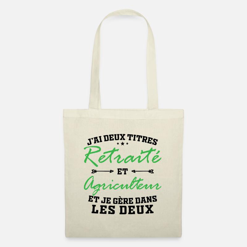 Zwei Titel: Retired und Farmer Man Gift - Stoffbeutel - Natur