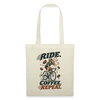 Ride Coffee Repeat Fahrrad Kaffee - Stoffbeutel - Natur - Vorne