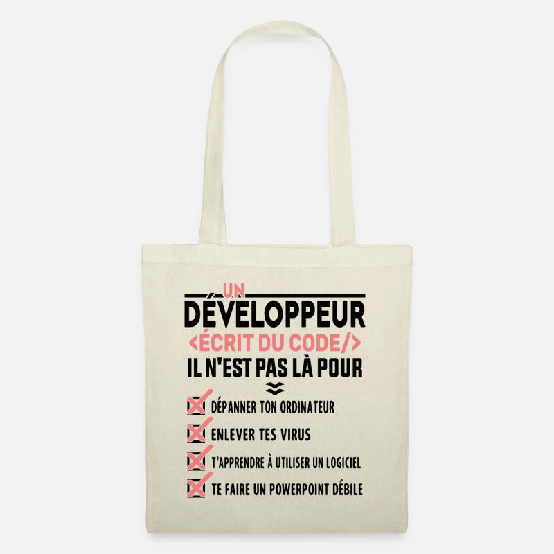 Un Développeur Écrit du Code Cadeau - Sac en tissu - nature