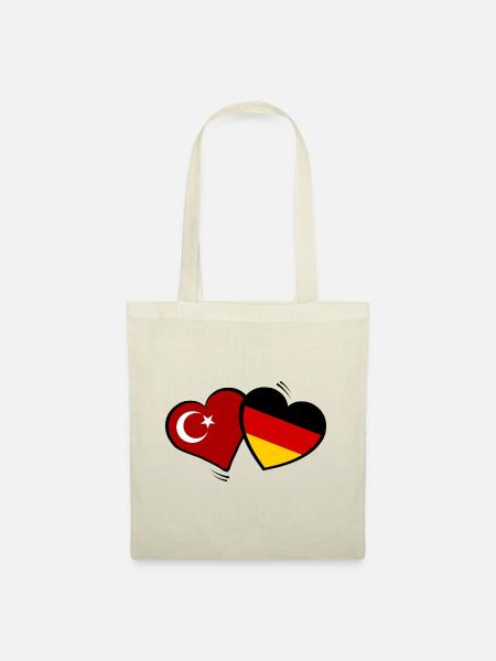 Türken Deutsche Herzen - Stoffbeutel - Natur