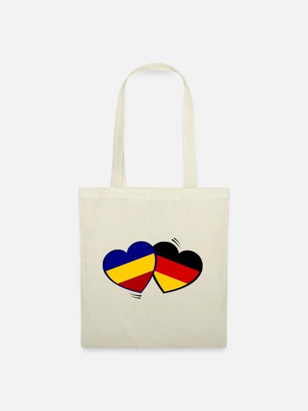 Deutsch rumänische Liebe - Stoffbeutel - Natur