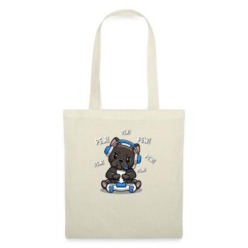Bouledogue français noir - Sac en tissu - nature - Devant