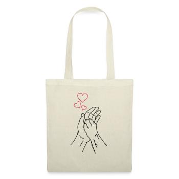 hand pfote liebe - Stoffbeutel - Natur - Vorne