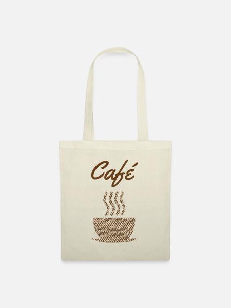 Café Coffee Kaffee - Stoffbeutel - Natur
