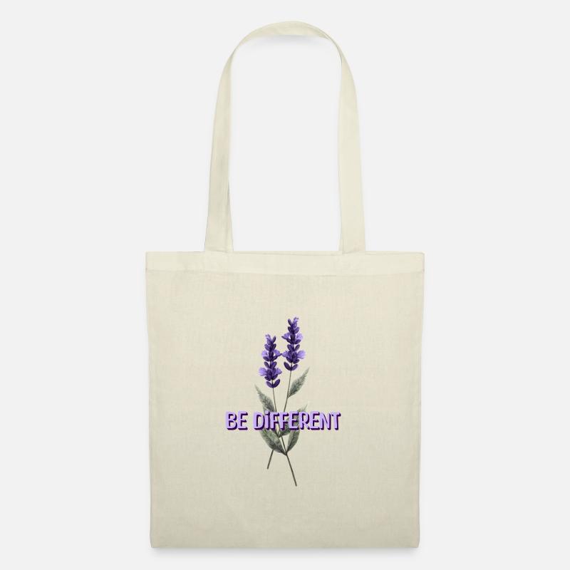 BE DIFFERENT - Affirmations d’amour de fleur de lavande - Sac en tissu - nature