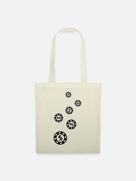 Poker Chip Icon - Stoffbeutel - Natur