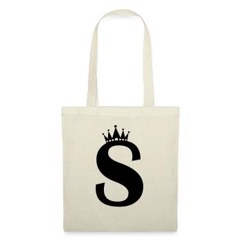 buchstabe S Krone - Stoffbeutel - Natur - Vorne