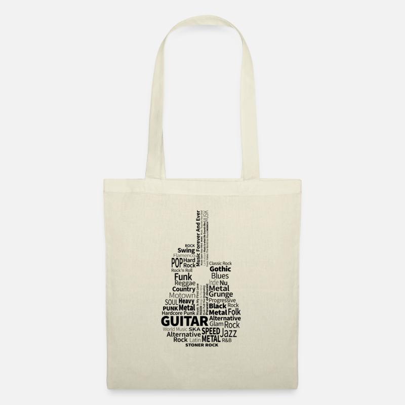 Guitar Black - auf hell - Stoffbeutel - Natur