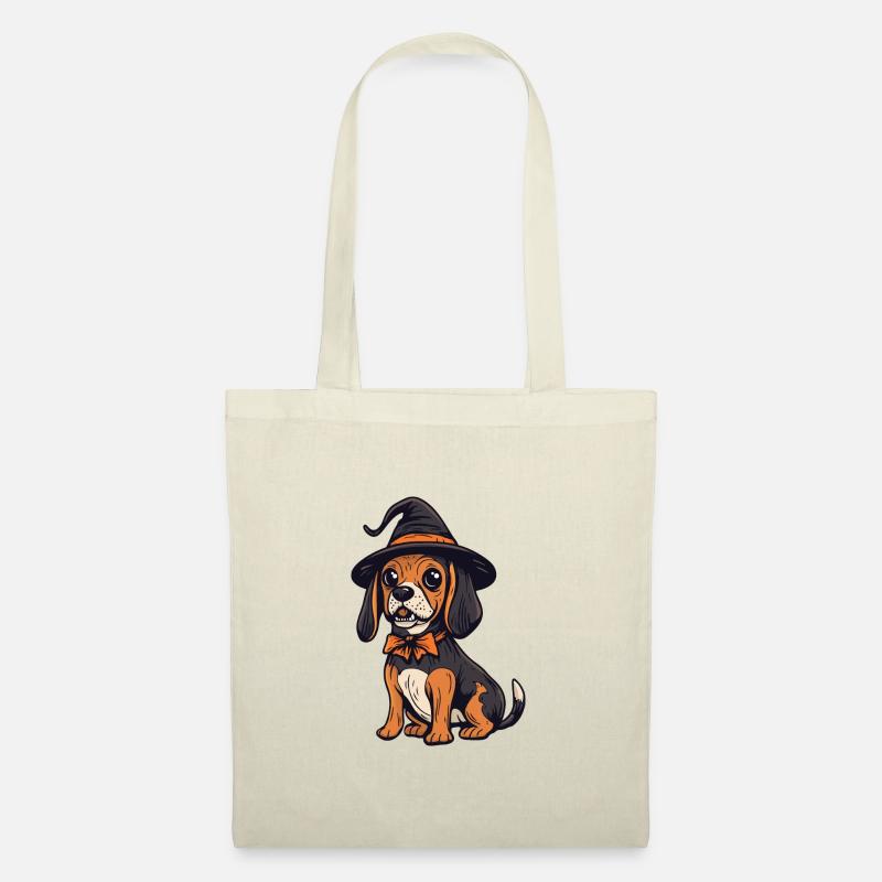 Beagle Hund Halloween Comic Lustig - Stoffbeutel - Natur