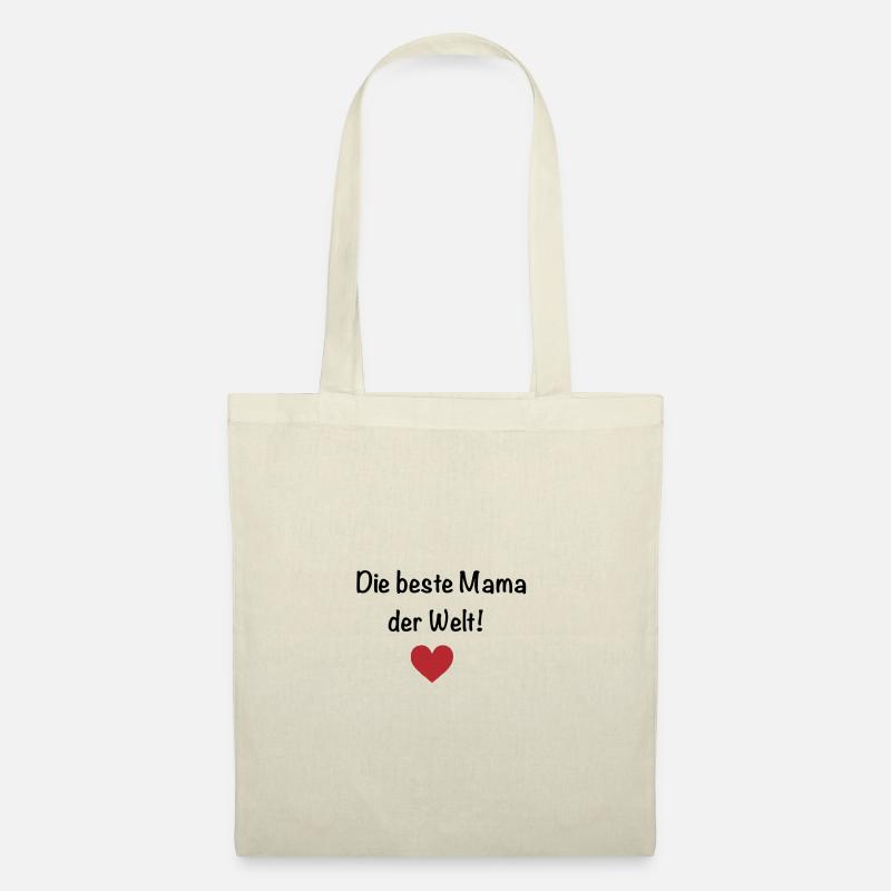 Beste Mama der Welt Geschenk Herz Liebe Geburtstag - Stoffbeutel - Natur