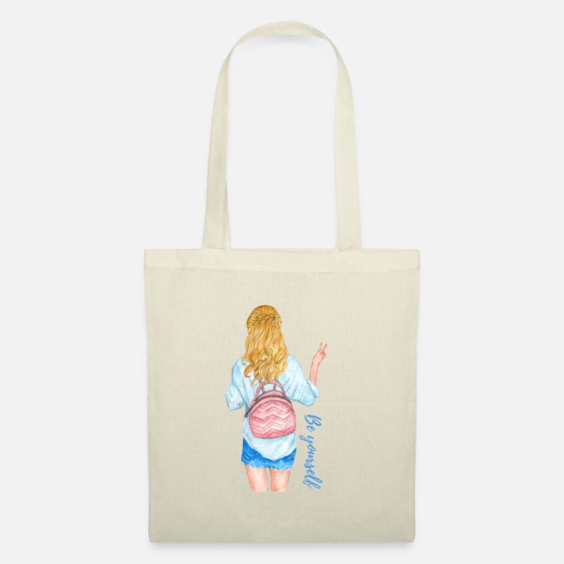 Be yourself - blond girl - Stoffbeutel - Natur