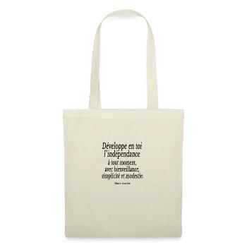 citation Marc Aurèle independance motivation - Sac en tissu - nature - Devant
