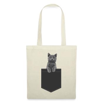 Britannique Shorthaar Chat / British shorthair cat - Sac en tissu - nature - Devant