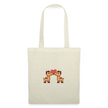 Couple de chameaux Saint-Valentin - Sac en tissu - nature - Devant