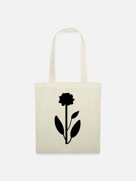 Blume mit Stiel - Stoffbeutel - Natur