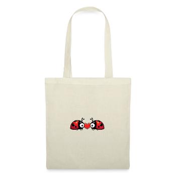 Coccinelle Couple Saint-Valentin - Sac en tissu - nature - Devant