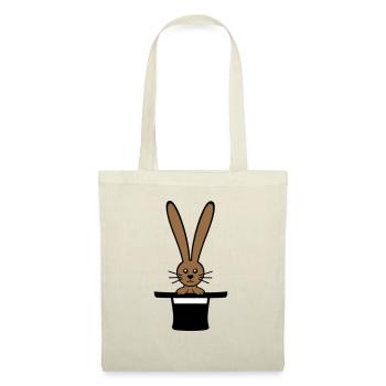Hase Zylinder Hut Zauberer Kaninchen zaubern süß - Stoffbeutel - Natur - Vorne