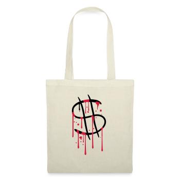 gouttes de sang graffiti spray liquide symbole dollar zei - Sac en tissu - nature - Devant