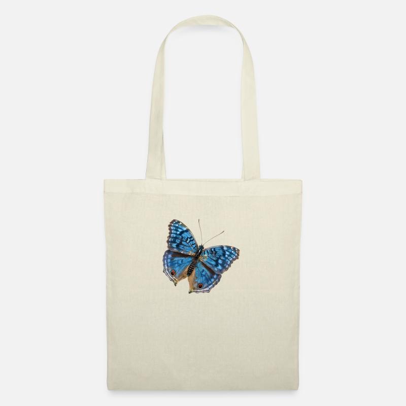 Blauer Schmetterling - Stoffbeutel - Natur