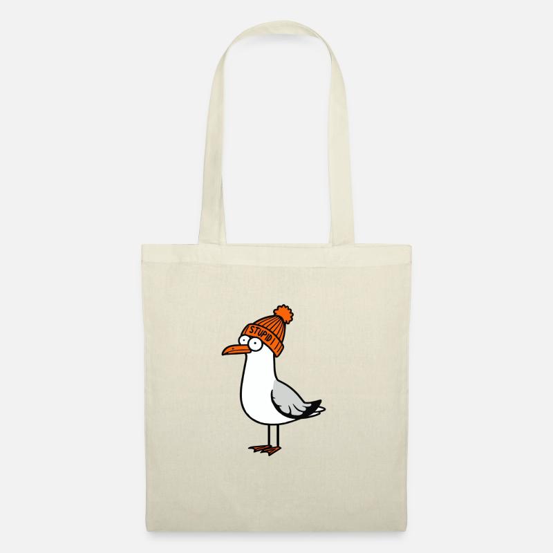 Nordsee Dumm Moin Möwe Vogel Mütze Beanie orange - Stoffbeutel - Natur