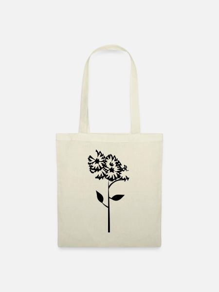Blume mit Stiel - Stoffbeutel - Natur