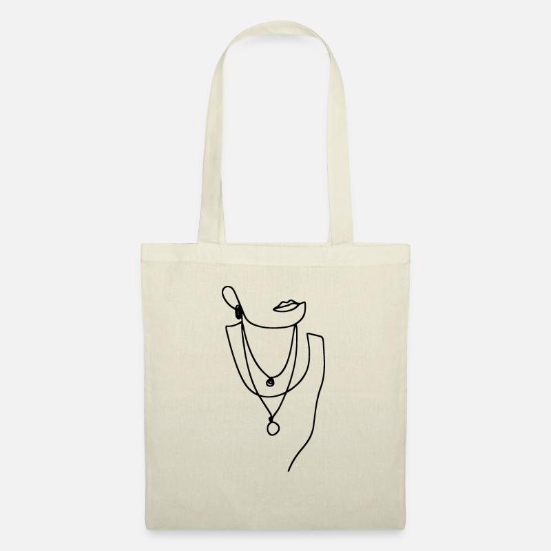 Frauen Line Art - Stoffbeutel - Natur