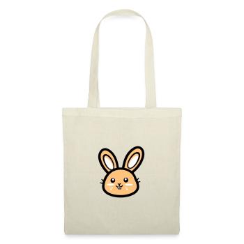 Hase Kopf Osterhase Icon Ostern - Stoffbeutel - Natur - Vorne
