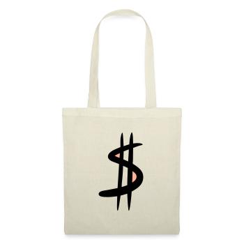 Dollarzeichen / $ Dollar Symbol, Zeichnung - Stoffbeutel - Natur - Vorne