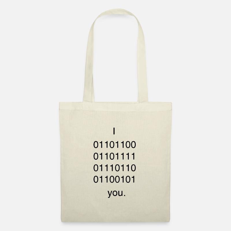 I 01101100 01101111 ... - Stoffbeutel - Natur