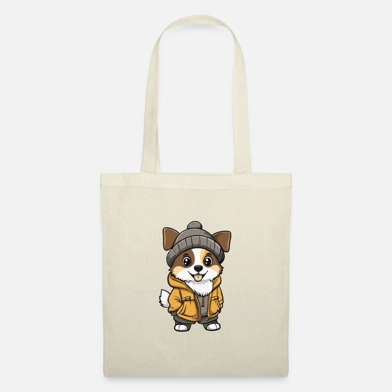 Australian Shepherd Hund Winter - Stoffbeutel - Natur