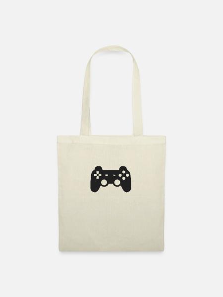 Schwarzer Spielkonsolen Controller Geschenk Idee - Stoffbeutel - Natur