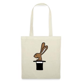 Hase Zylinder Hut Zauberer Kaninchen zaubern süß - Stoffbeutel - Natur - Vorne