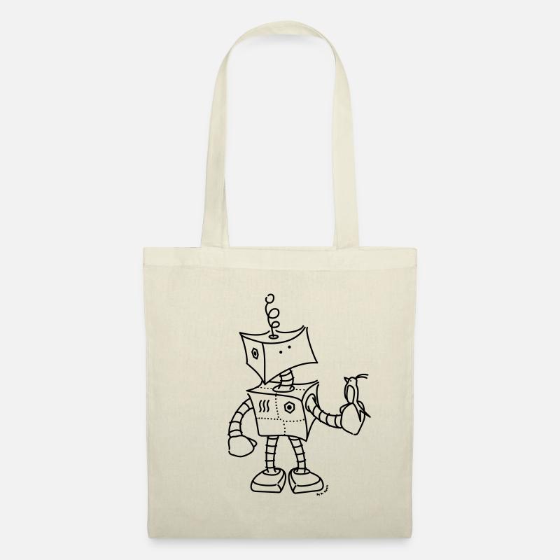Cute Robot & bird - Sac en tissu - nature